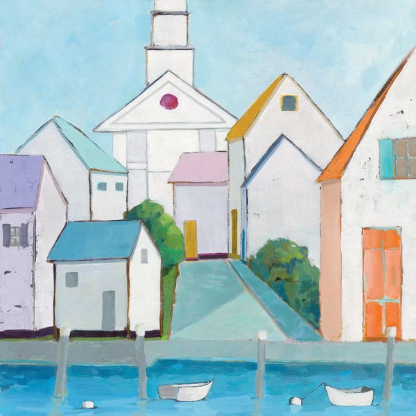Kids Nautical Art: Harbor Town III by Phyllis Adams