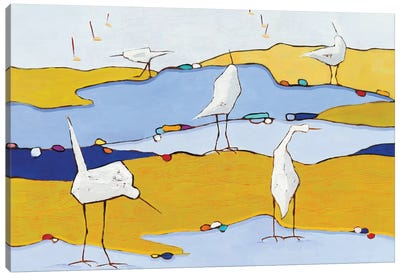 Marsh Egrets VI Canvas Art Print - Phyllis Adams