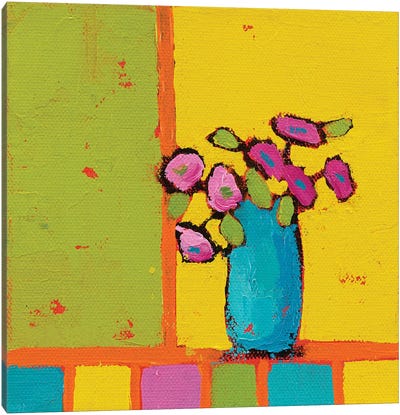 Turquoise Vase Canvas Art Print - Phyllis Adams