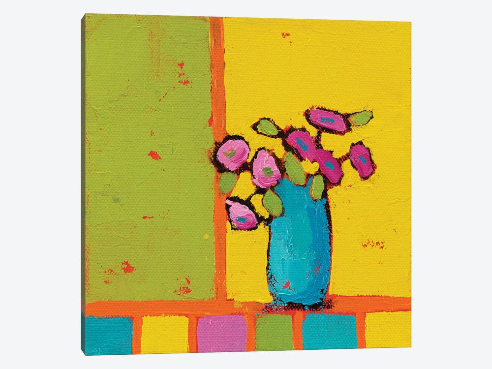 Turquoise Vase by Phyllis Adams 1-piece Canvas Wall Art