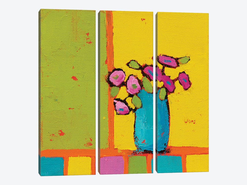Turquoise Vase by Phyllis Adams 3-piece Canvas Wall Art