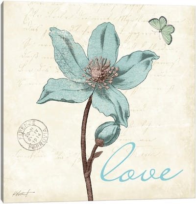 Touch of Blue IV - Love Canvas Art Print - Katie Pertiet