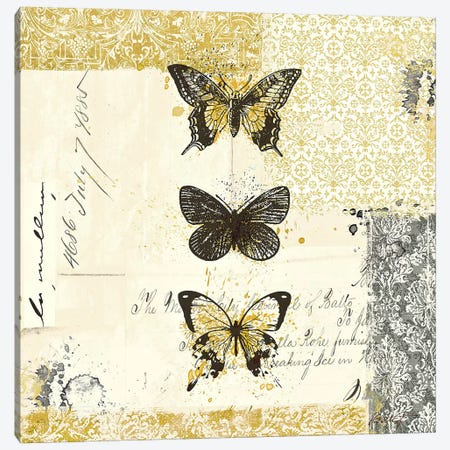 Golden Bees n' Butterflies No. 2 Canvas Print #WAC581} by Katie Pertiet Canvas Print