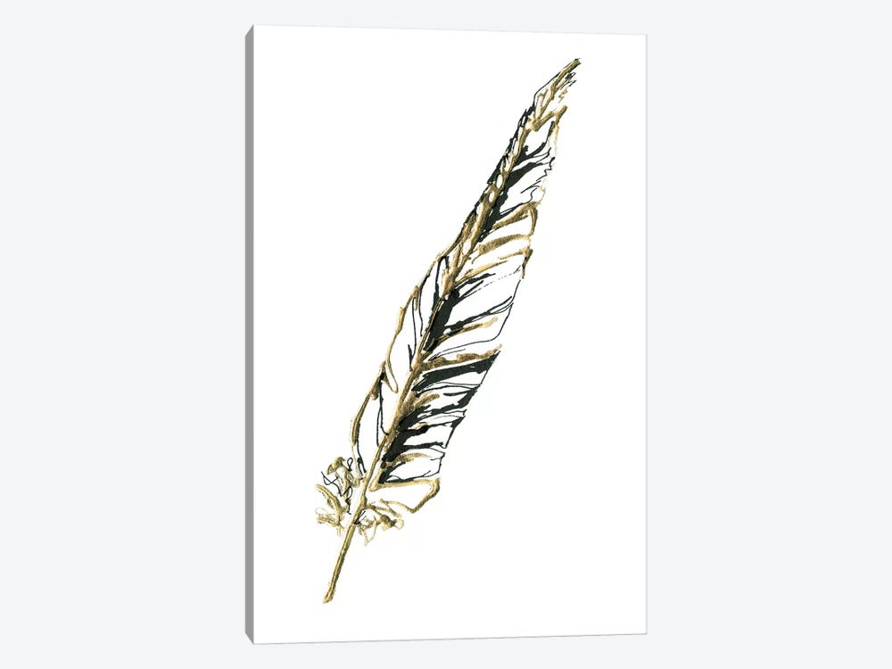 Gilded Swan Feather II 1-piece Art Print