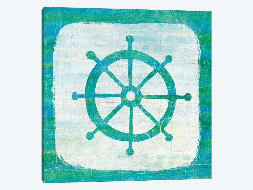 Ahoy IV in Blue & Green 1-piece Canvas Art