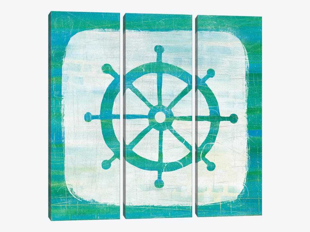Ahoy IV in Blue & Green 3-piece Canvas Artwork