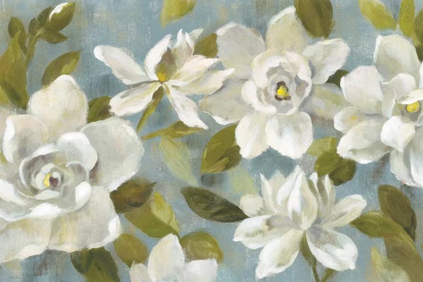 Gardenias On Slate Blue