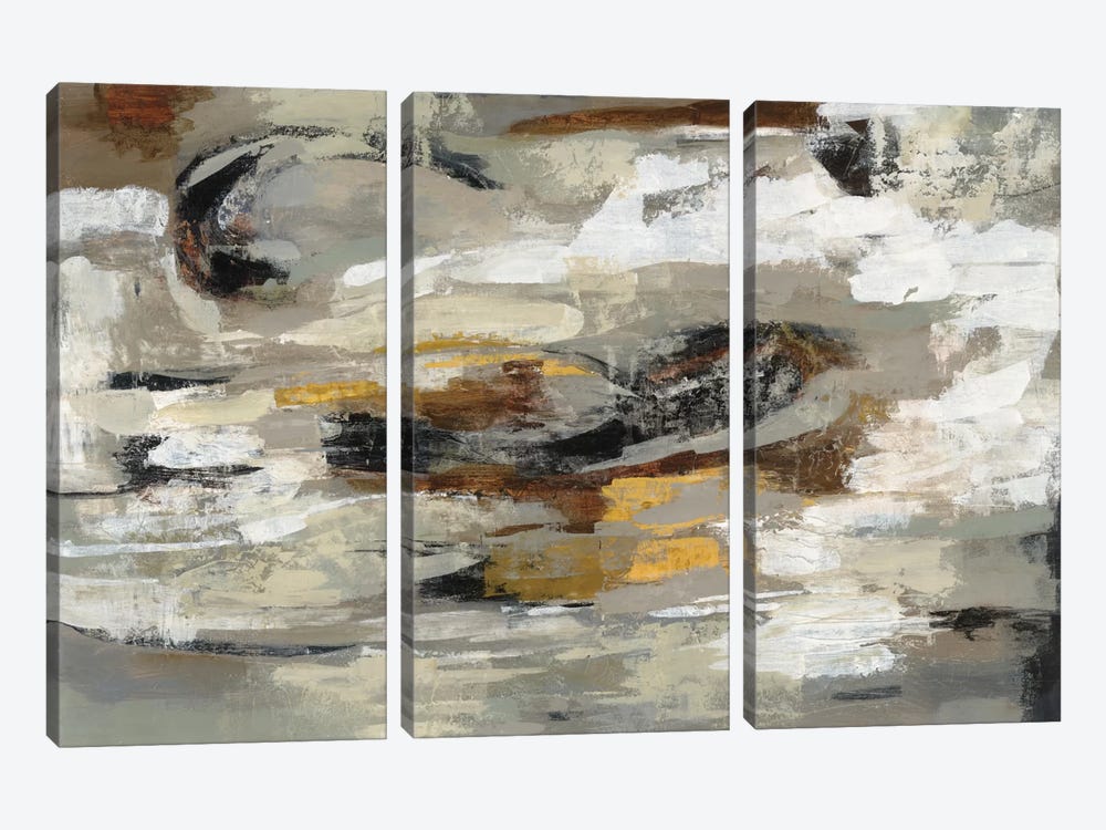 Neutral & Gray Abstract by Silvia Vassileva 3-piece Canvas Art Print