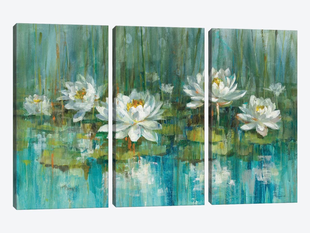 Water Lily Pond by Danhui Nai 3-piece Canvas Artwork