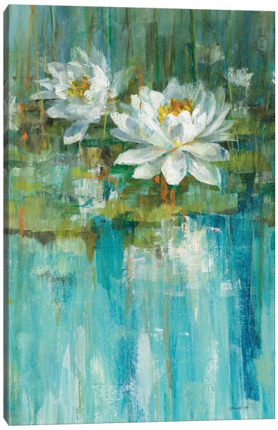 Water Lily Pond Panel I Canvas Art Print - Water Lilies Collection