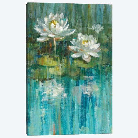 Water Lily Pond Panel II Canvas Print #WAC5894} by Danhui Nai Canvas Artwork