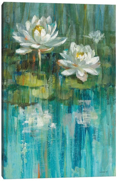 Water Lily Pond Panel II Canvas Art Print - Water Lilies Collection