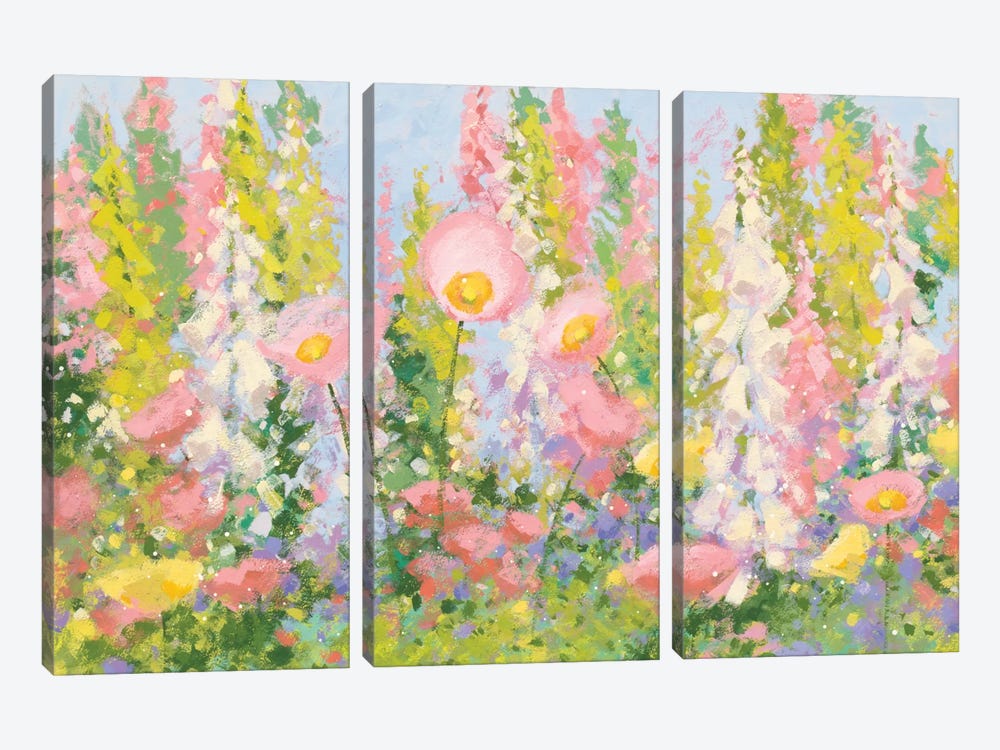 Garden Pastels I by Shirley Novak 3-piece Canvas Artwork