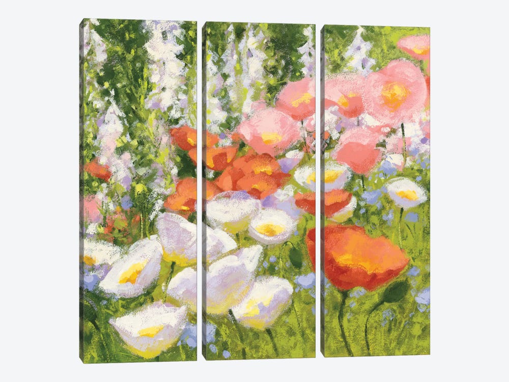Garden Pastels II by Shirley Novak 3-piece Canvas Artwork
