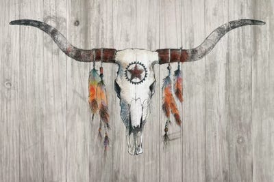 Longhorn On Wood by Avery Tillmon art print