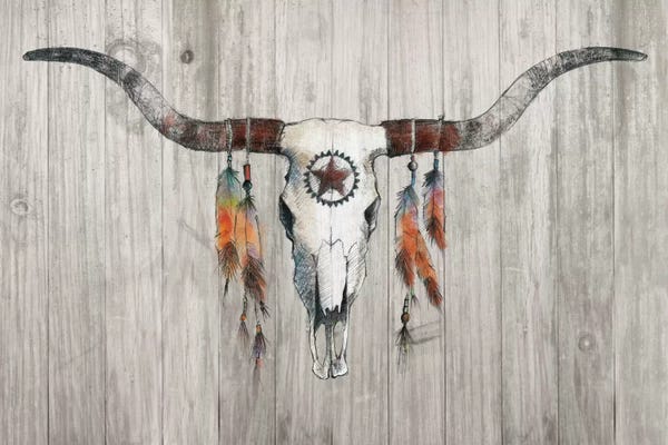 Southwest Décor: Longhorn On Wood by Avery Tillmon
