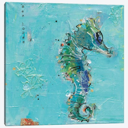 Little Seahorse Canvas Print #WAC5974} by Kellie Day Canvas Print