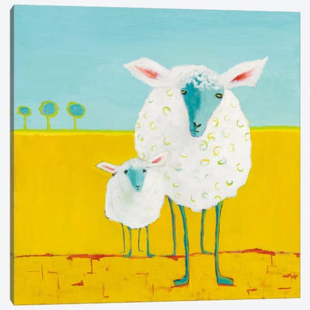 Mama & Baby Sheep Canvas Print #WAC5995} by Phyllis Adams Canvas Art Print