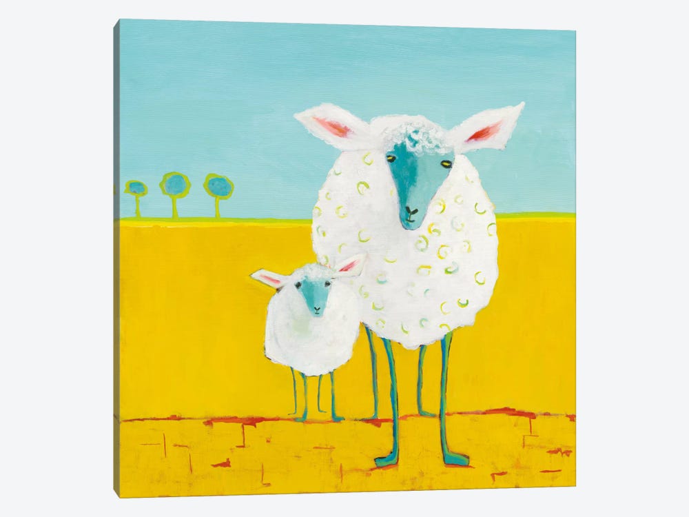 Mama & Baby Sheep by Phyllis Adams 1-piece Canvas Artwork