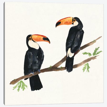 Tropical Fun Bird I Canvas Print #WAC6003} by Harriet Sussman Canvas Art
