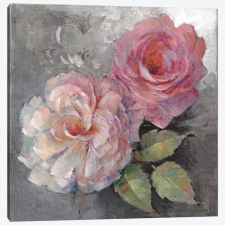 Roses On Gray I Canvas Print #WAC6005} by Peter McGowan Canvas Art Print