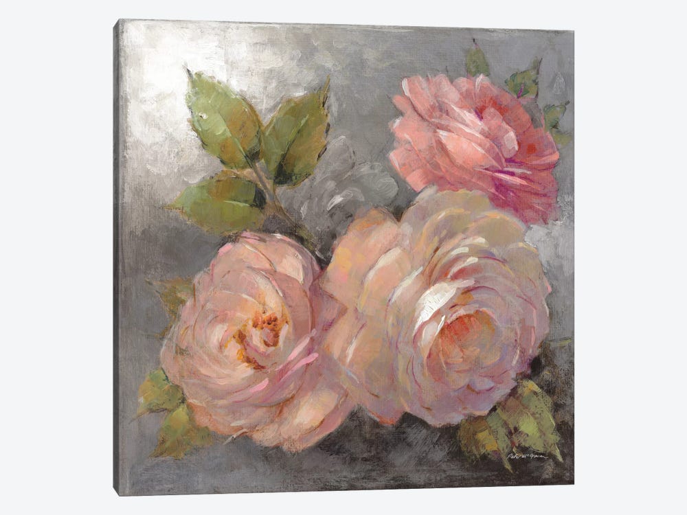 Roses On Gray II by Peter McGowan 1-piece Canvas Artwork