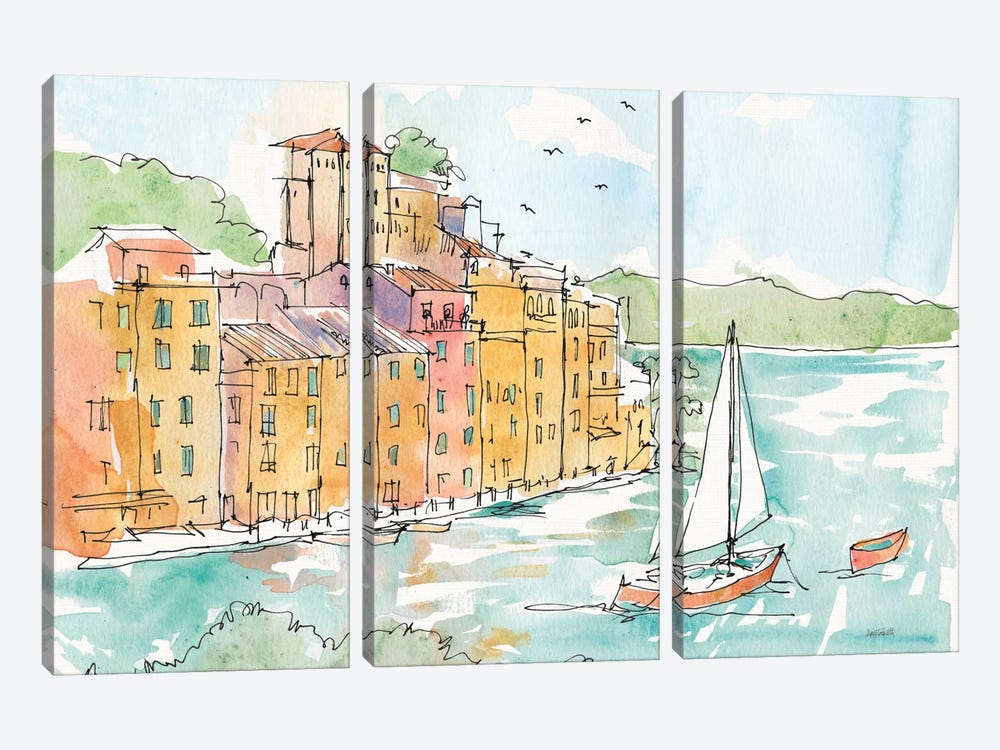Portofino II by Anne Tavoletti 3-piece Canvas Print