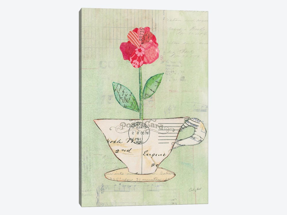 Teacup Floral I by Courtney Prahl 1-piece Canvas Wall Art