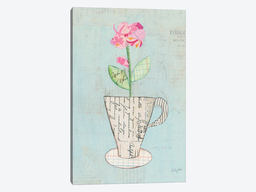 Teacup Floral III 1-piece Canvas Artwork