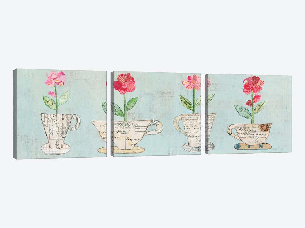 Teacup Floral V 3-piece Canvas Artwork