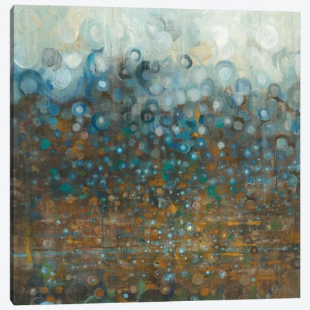 Blue And Bronze Dots Canvas Print #WAC6029} by Danhui Nai Canvas Artwork