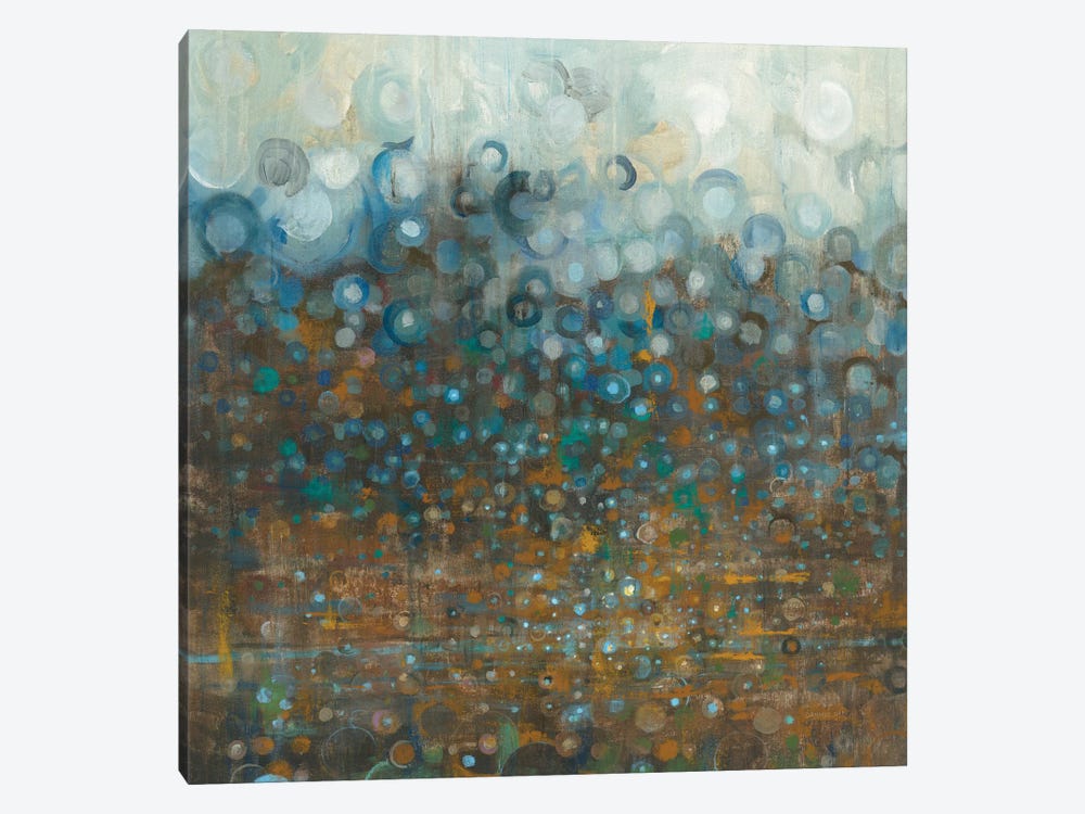 Blue And Bronze Dots by Danhui Nai 1-piece Canvas Print
