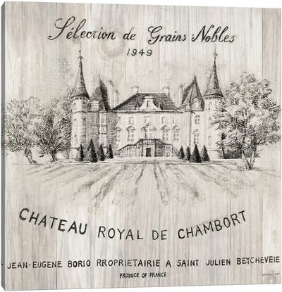 Chateau Chambort On Wood Canvas Art Print - French Country Décor