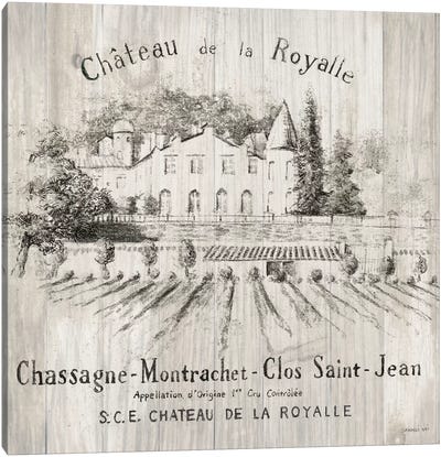 Chateau Royalle On Wood Canvas Art Print - Wine Art