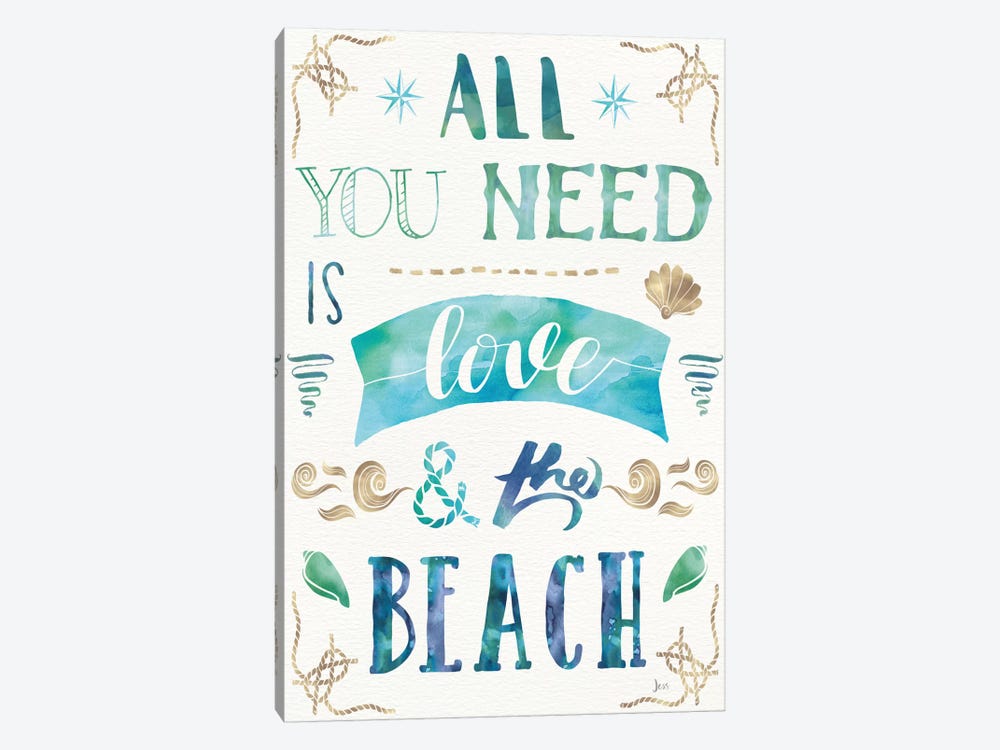 Love And The Beach I by Jess Aiken 1-piece Canvas Art