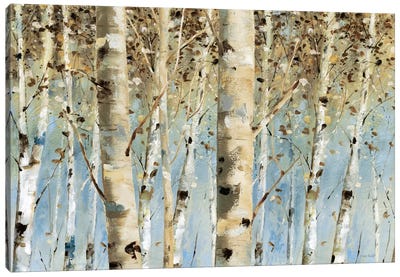 White Forest I Canvas Art Print - Neutral Suede