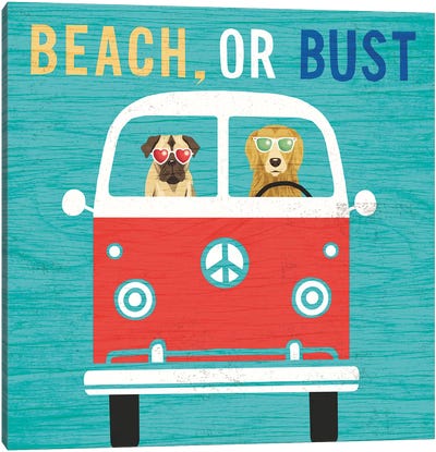 VW Bus Canvas Art Print - Best Selling Dog Art