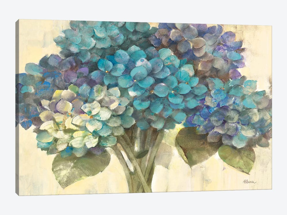 Turquoise Hydrangea by Albena Hristova 1-piece Canvas Art