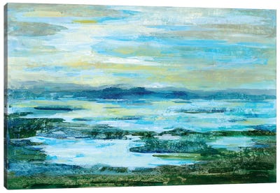 Northern Lake Green Canvas Art Print - Silvia Vassileva