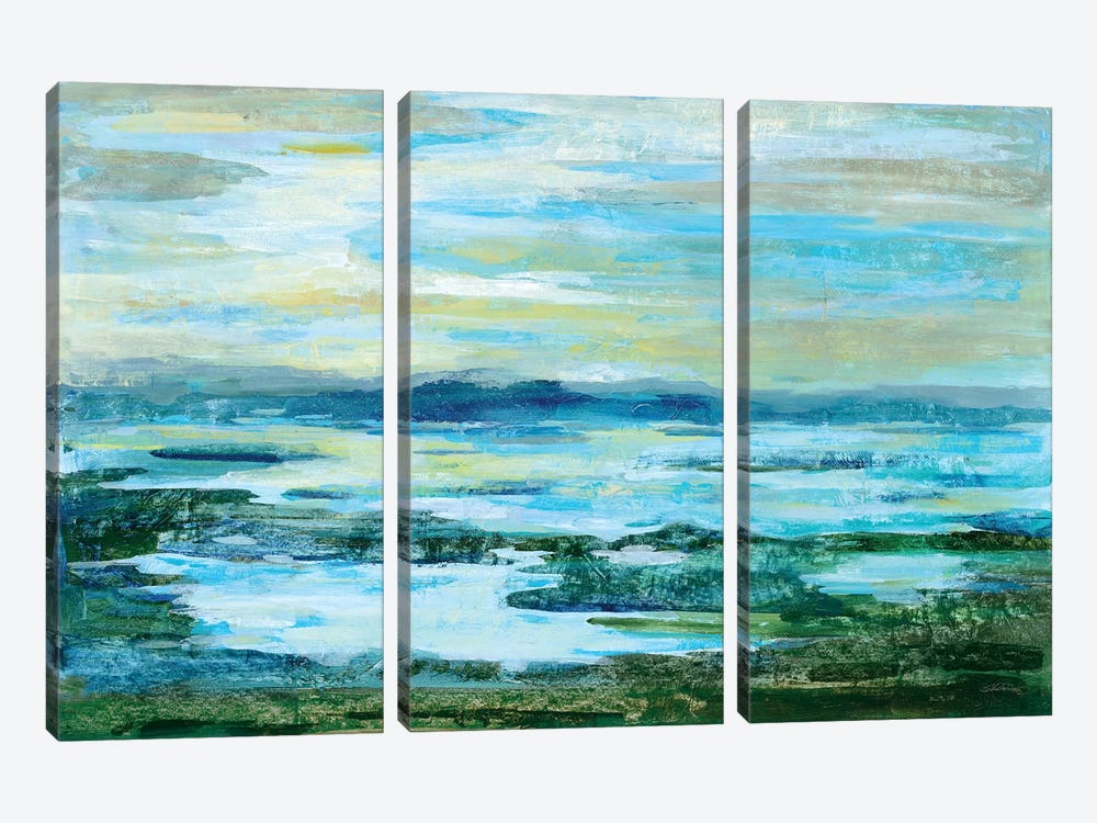 Northern Lake Green by Silvia Vassileva 3-piece Canvas Print