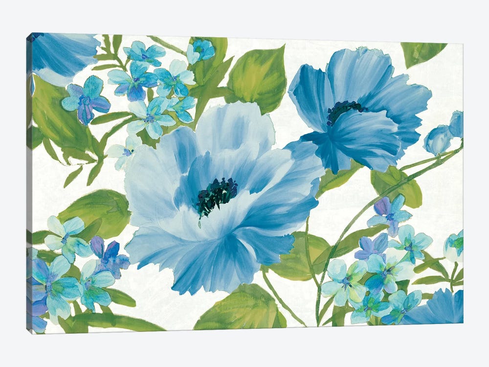 Blue Summer Poppies by Wild Apple Portfolio 1-piece Canvas Print