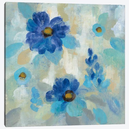 Blue Flowers Whisper II Canvas Print #WAC6344} by Silvia Vassileva Canvas Art