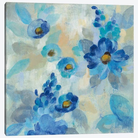 Blue Flowers Whisper III Canvas Print #WAC6345} by Silvia Vassileva Canvas Art