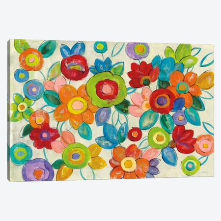 Bright Decorative Flowers I Canvas Print #WAC6346} by Silvia Vassileva Canvas Artwork