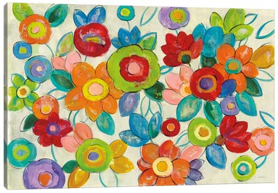 Bright Decorative Flowers I Canvas Art Print - Silvia Vassileva