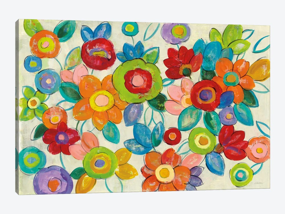 Bright Decorative Flowers I by Silvia Vassileva 1-piece Canvas Wall Art