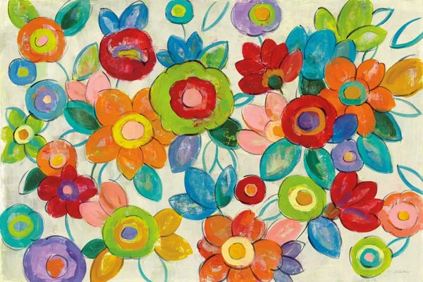 Silvia Vassileva: Bright Decorative Flowers I by Silvia Vassileva