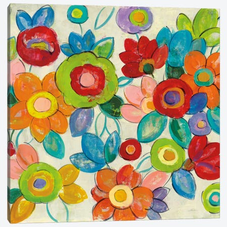 Bright Decorative Flowers II Canvas Print #WAC6347} by Silvia Vassileva Canvas Artwork