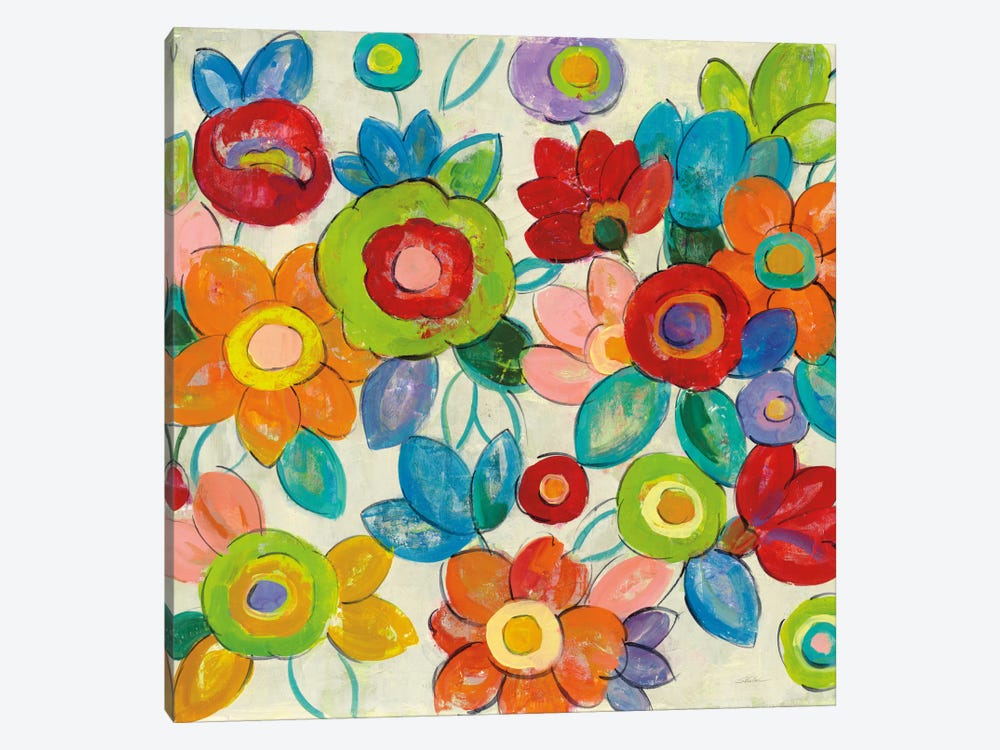 Bright Decorative Flowers II 1-piece Art Print