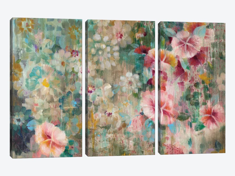 Flower Shower by Danhui Nai 3-piece Canvas Art Print